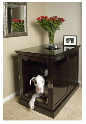 Extra Large Espresso TownHaus Hideaway Dog House Nightstand End Table