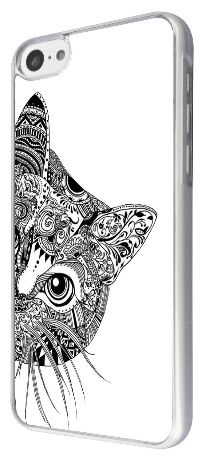 Funky Cat Face Design Case Back - Cover Metal and Hard Plastic Case | Animals Zone