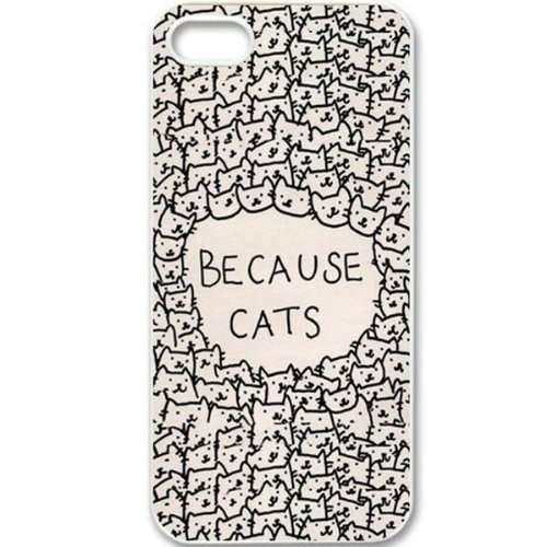 Because Cats - Cartoon Retro Patterned Hard Back Case | Animals Zone