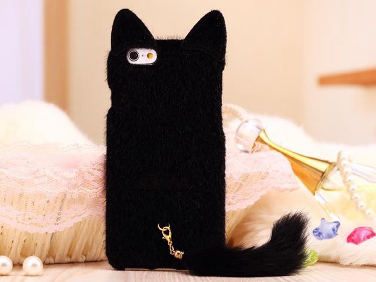 3D Cute Fluffy Tail Cat Case Cover | Animals Zone