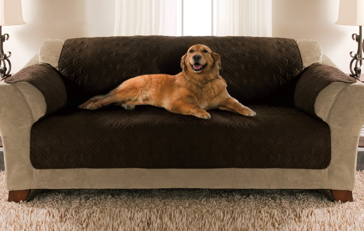 Pets Sofa Size Quilted Micro Suede Furniture Protector | Animals Zone