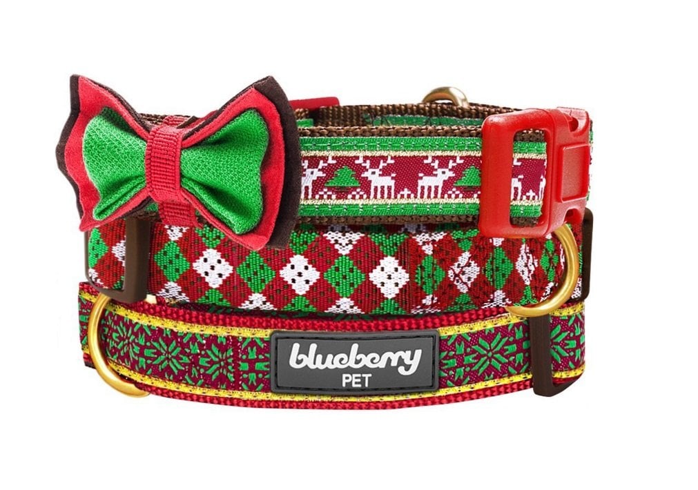 Holiday Gift Guide: Blueberry Pet Holiday Season Dog Collar with Detachable Bowtie | Animals Zone