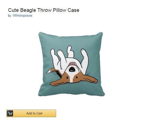 Cute #Beagle Throw Pillow Case