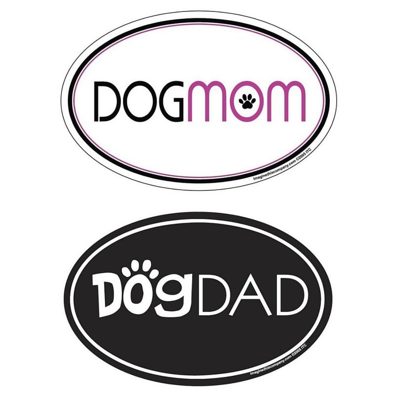 Oval Magnet "Dog Mom" and "Dog Dad" | Animals Zone