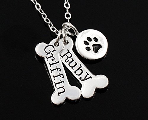 Dog Bone & Dog Paw Print Necklace | Animals Zone