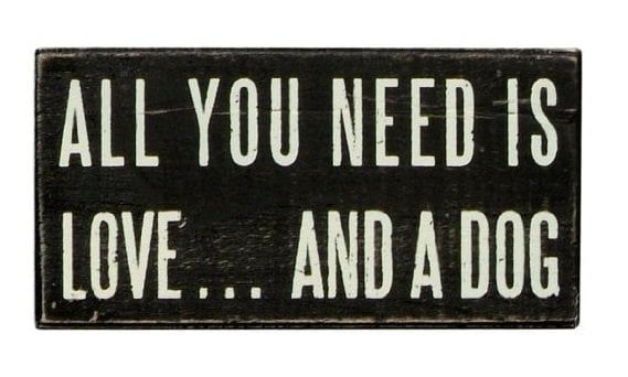"All You Need Is Love and A Dog" Sign | Animals Zone